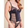 Corsetto con giarrettiera Sharlotte con perizoma - Nero S/M
