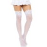 Priehľadné pančuchy po stehná Stay Up - biele Queen Size (46 - 50)