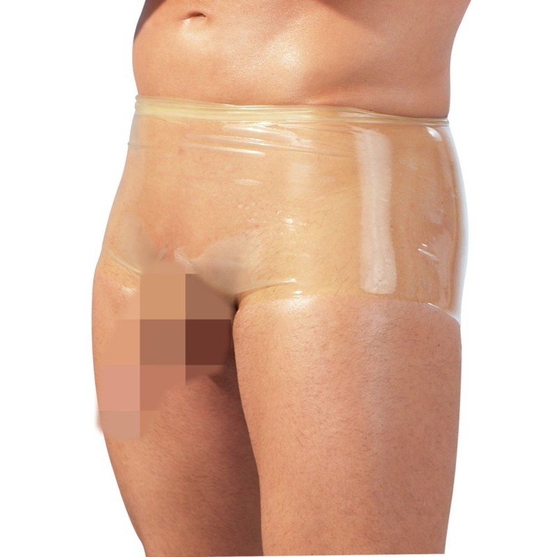 Bòxer de làtex amb funda per al penis - Transparent L/XL