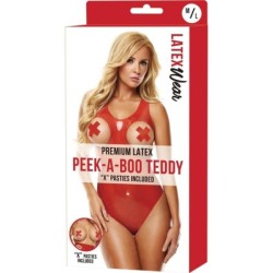 Body de Látex con Copas Abiertas - Rojo M/L