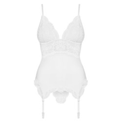 Lligacama amb detalls d'encaix - Blanc L/XL