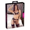 3-Piece Suspender Set with Open Cup and Open Crotch M