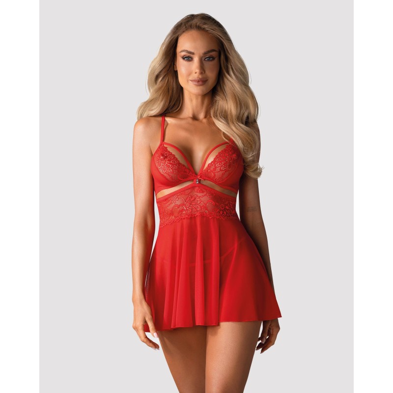 Σετ Babydoll - Κόκκινο L/XL