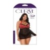 Babydoll su „Halter“ tipo apykakle Sophia - Juoda/Raudona 3XL/4XL