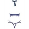 Set de sutien din dantelă din 2 piese Flowlace - Albastru L/XL