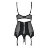 Corset avec porte-jarretelles et string Amallie - Noir L/XL