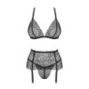 Ensemble de jarretière 3 pièces Firella - Noir L/XL