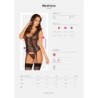 Top avec porte-jarretelles et string Meshlove - Noir L/XL