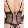 Corset com cinta-liga Sharlotte com tanga - Preto L/XL