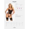 Corset porte-jarretelles Sharlotte avec string - Noir L/XL