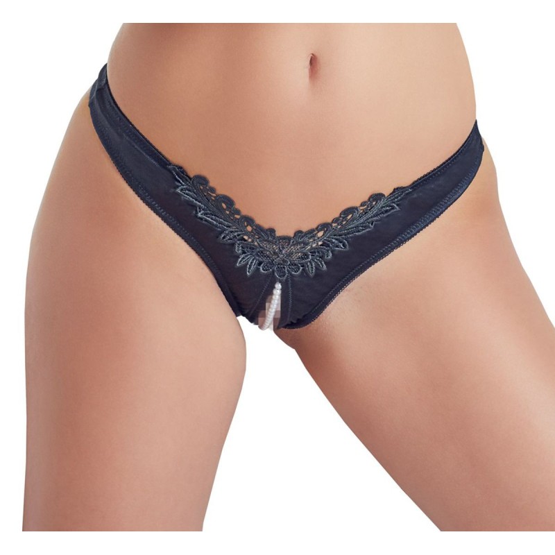 Tanga con Perle - Nero L