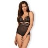 Body avec Entrejambe Ouverte - Noir 2XL