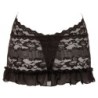 Vestido Corto de Encaje - Negro XL