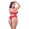 Conjunto de sutiã de renda com entrepernas abertas 4XL