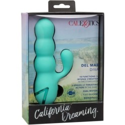 Del Mar Diva Rabbit -vibraattori, Aqua Green, By California Dreaming