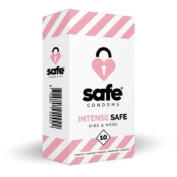 SAFE - Preservativos - Acanalados y con Tachuelas - 10 unidades
