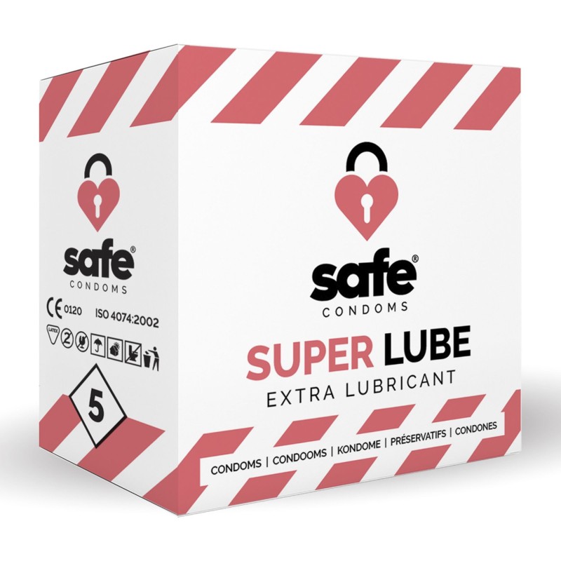 SAFE - Preservativi con Lubrificante Extra - Superlube - 5 unità