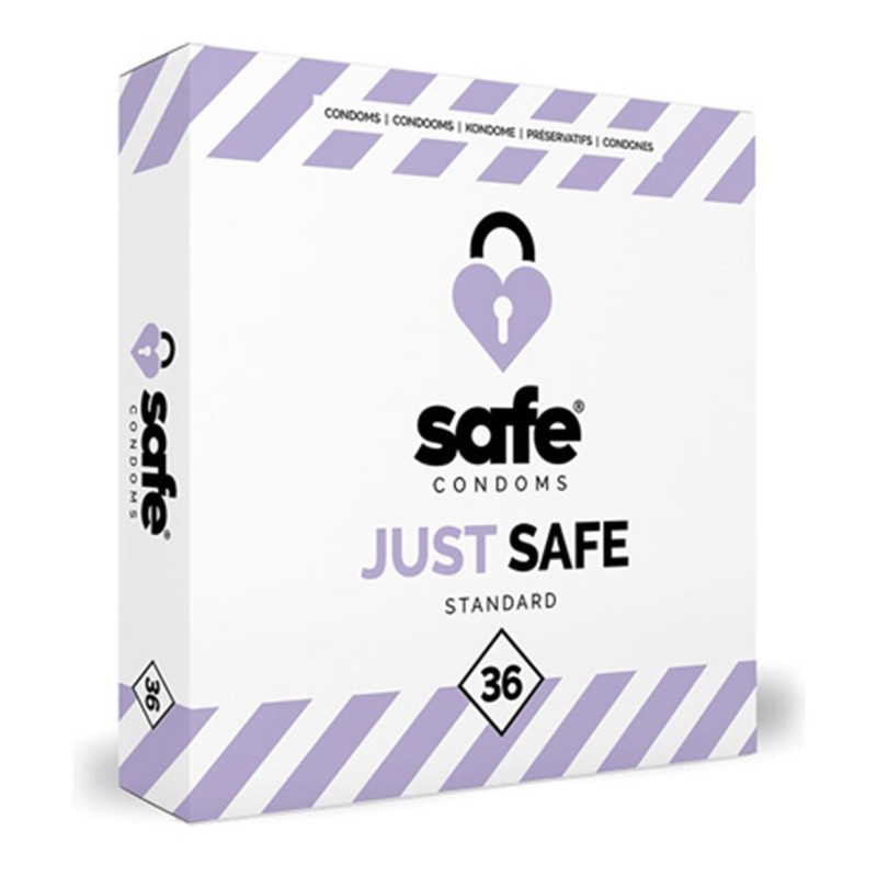 SAFE - Preservativos com lubrificante à base de silicone - Standard - 36 unidades