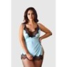 Camisola Elise di Pizzo con Perizoma Sexy - Blu XL/2XL
