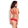 Ensemble soutien-gorge en dentelle 2 pièces - Rouge S/M