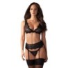 Ensemble de porte-jarretelles 3 pièces Emperita - Noir S/M