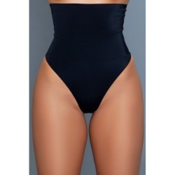Modelujące talię majtki typu string figi wysokie do codziennego użytku - Czarne S/M