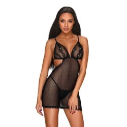 Rochie Plasă Transparentă cu Tanga Millagro - Negru S/M