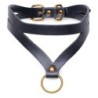Colier Bondage Baddie cu O-ring - Negru/Auriu