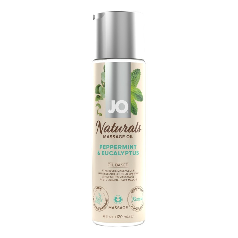System JO - Masážní olej Naturals Máta a Eukalyptus - 120 ml