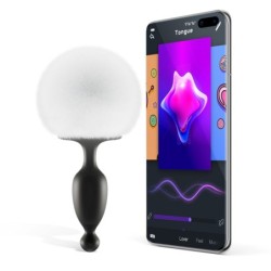 Anale plug vibrator met konijnenstaart, bediend door een app