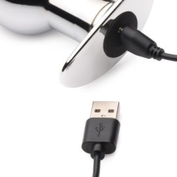 Plug anal reîncărcabil Chrome Blast cu telecomandă - Mare