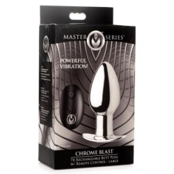 Oplaadbare anale plug Chrome Blast met afstandsbediening - Groot