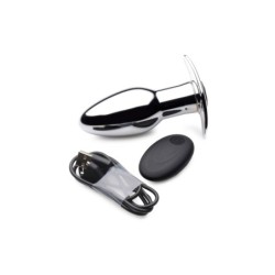 Oplaadbare anale plug Chrome Blast met afstandsbediening - Klein