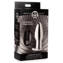 Oplaadbare anale plug Chrome Blast met afstandsbediening - Klein