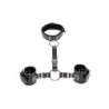 Conjunto de Coleira com Algemas de Fixação - Preto