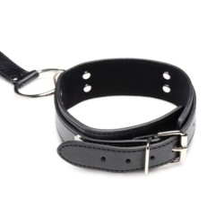 Conjunto de Coleira com Algemas de Fixação - Preto