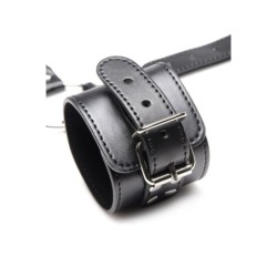 Conjunto de Coleira com Algemas de Fixação - Preto