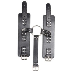 Conjunto de Coleira com Algemas de Fixação - Preto