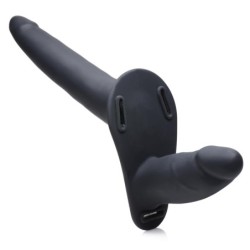 Vibrador com arnês duplo Power Pegger - Preto