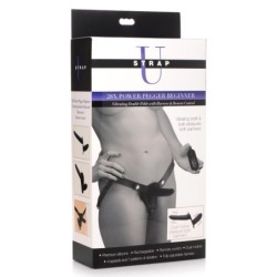 Vibrador com arnês duplo Power Pegger - Preto