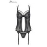 Corset și tanga Drosera negru S/M
