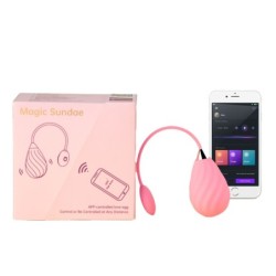 Ou vibrant controlat per aplicació Magic Sundae - Rosa