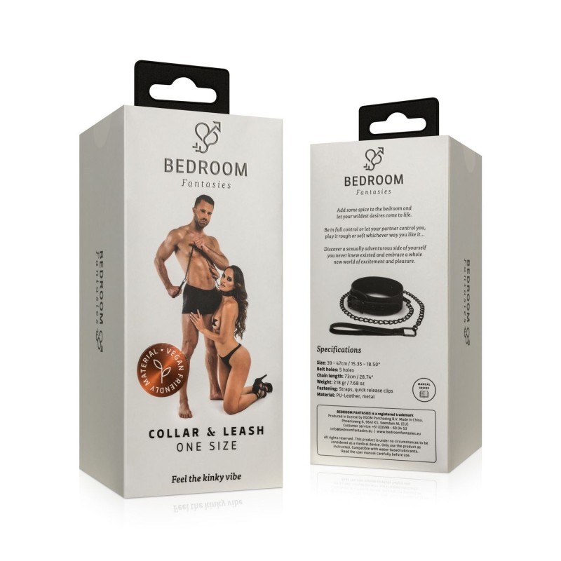 Kunstleren halsband en ketting