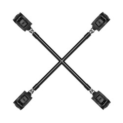 Barra transversal de atadura Hogtie con puños - Negro