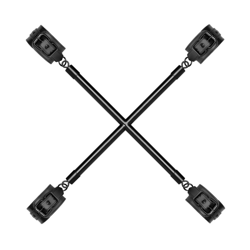 Barra transversal de amarra Hogtie com algemas - Preto