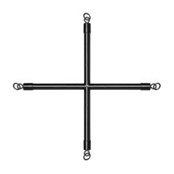 Διαγώνιος ράβδος δεσίματος Hogtie με χειροπέδες - Μαύρο