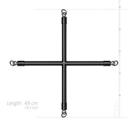 Barra transversal de amarra Hogtie com algemas - Preto