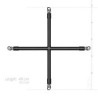 Barra transversal de amarra Hogtie com algemas - Preto
