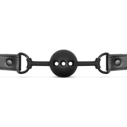 Bavaglio a sfera in silicone traspirante - Nero