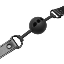 Bâillon boule en silicone respirant - Noir